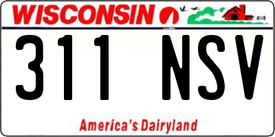 WI license plate 311NSV