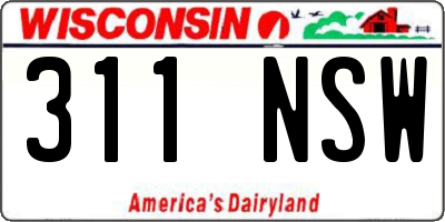 WI license plate 311NSW