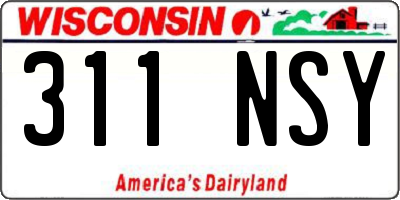 WI license plate 311NSY