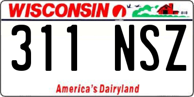 WI license plate 311NSZ