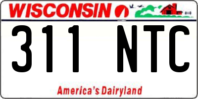 WI license plate 311NTC