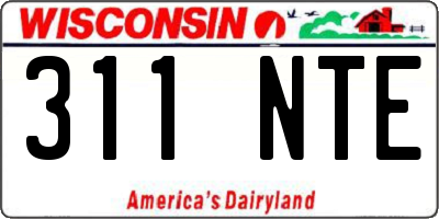 WI license plate 311NTE
