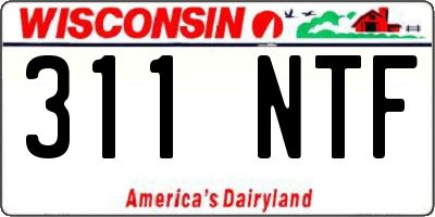 WI license plate 311NTF
