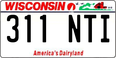 WI license plate 311NTI