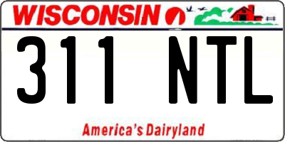 WI license plate 311NTL