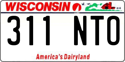 WI license plate 311NTO
