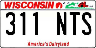 WI license plate 311NTS