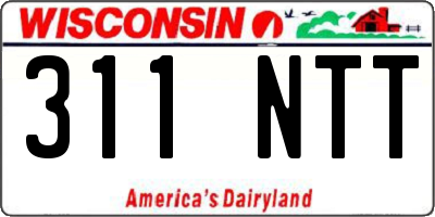 WI license plate 311NTT