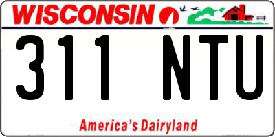 WI license plate 311NTU