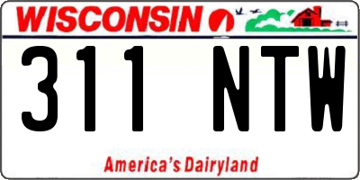 WI license plate 311NTW