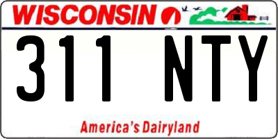 WI license plate 311NTY