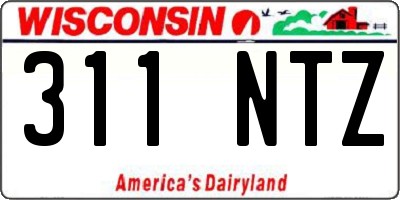 WI license plate 311NTZ