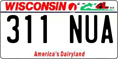 WI license plate 311NUA
