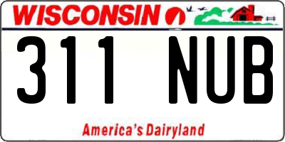 WI license plate 311NUB