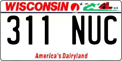WI license plate 311NUC