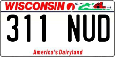 WI license plate 311NUD
