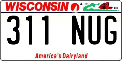 WI license plate 311NUG