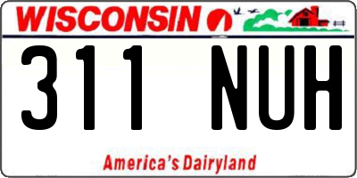 WI license plate 311NUH