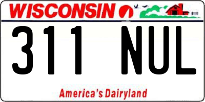 WI license plate 311NUL