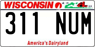 WI license plate 311NUM