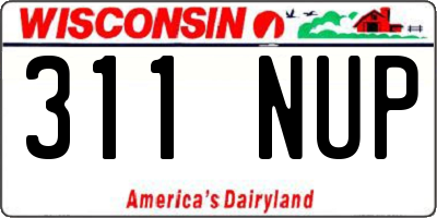 WI license plate 311NUP
