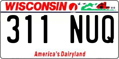 WI license plate 311NUQ