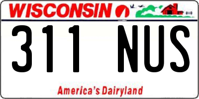 WI license plate 311NUS