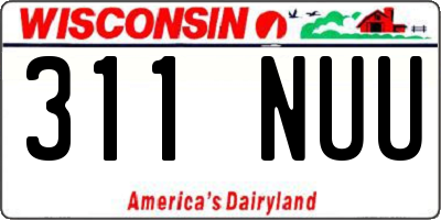 WI license plate 311NUU