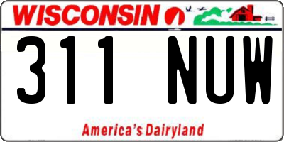 WI license plate 311NUW
