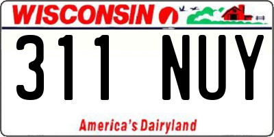 WI license plate 311NUY