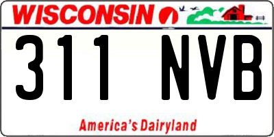 WI license plate 311NVB