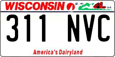 WI license plate 311NVC