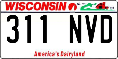 WI license plate 311NVD