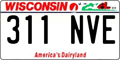 WI license plate 311NVE
