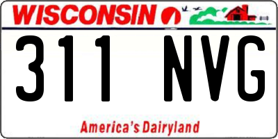 WI license plate 311NVG