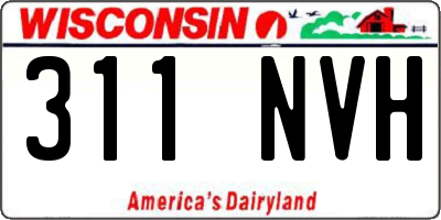 WI license plate 311NVH