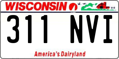WI license plate 311NVI
