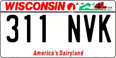 WI license plate 311NVK