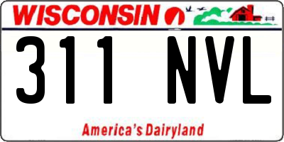 WI license plate 311NVL