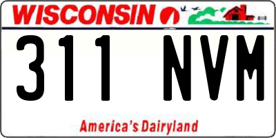 WI license plate 311NVM
