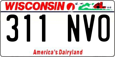 WI license plate 311NVO