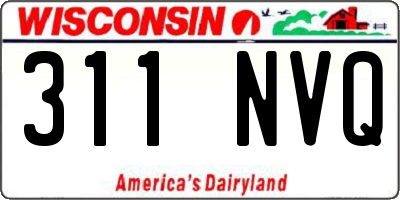WI license plate 311NVQ