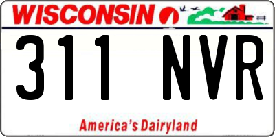 WI license plate 311NVR