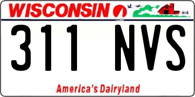 WI license plate 311NVS