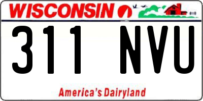 WI license plate 311NVU