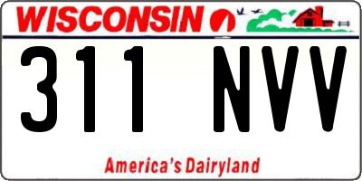 WI license plate 311NVV