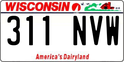 WI license plate 311NVW