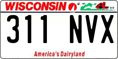 WI license plate 311NVX