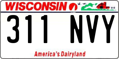 WI license plate 311NVY