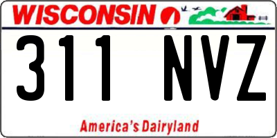 WI license plate 311NVZ